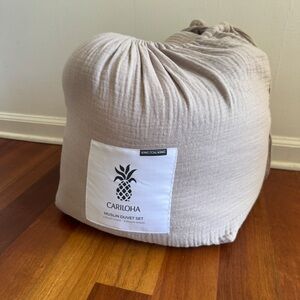 Cariloha Muslin Duvet Cover in Soft Tan